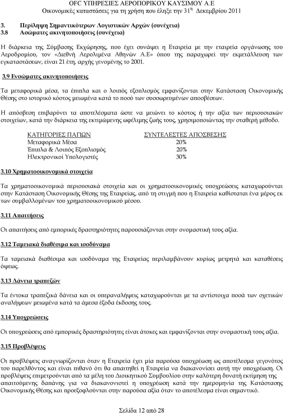 Ε» όπου της παραχωρεί την εκµετάλλευση των εγκαταστάσεων, είναι 21 έτη, αρχής γενοµένης το 2001. 3.