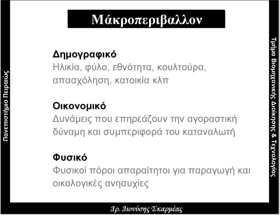 την αγοραστική δύναµη και συµπεριφορά του καταναλωτή Φυσικό