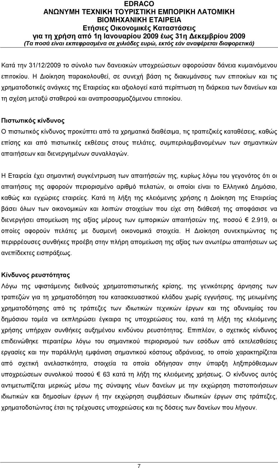 και αναπροσαρμοζόμενου επιτοκίου.