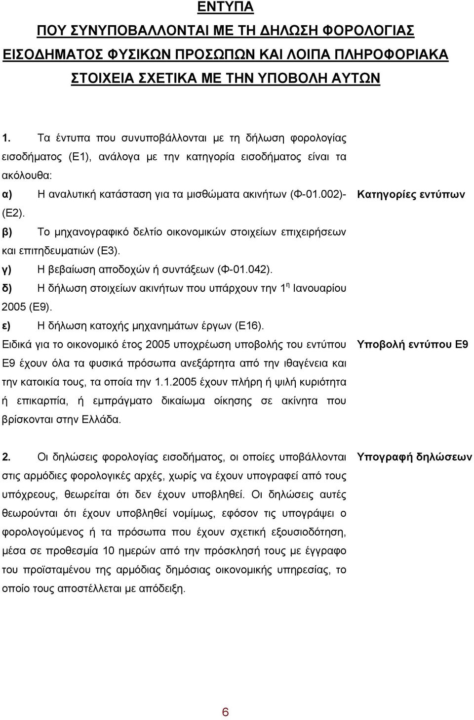 β) Το μηχανογραφικό δελτίο οικονομικών στοιχείων επιχειρήσεων και επιτηδευματιών (Ε3). γ) Η βεβαίωση αποδοχών ή συντάξεων (Φ-01.042).