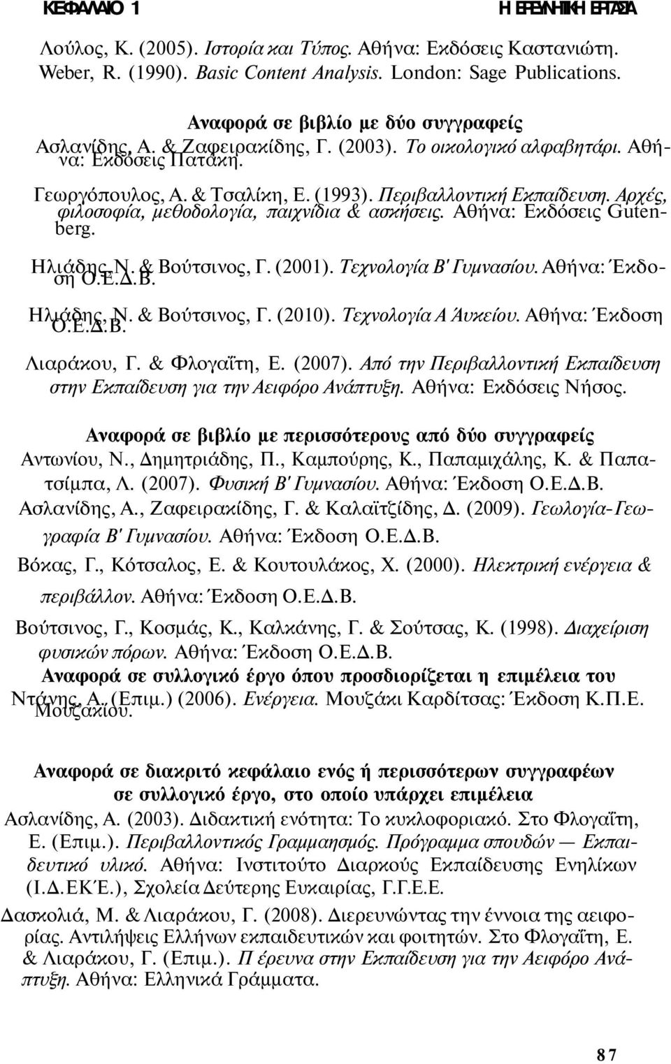 Αρχές, φιλοσοφία, μεθοδολογία, παιχνίδια & ασκήσεις. Αθήνα: Εκδόσεις Gutenberg. Ηλιάδης,Ν. & Βούτσινος, Γ. (2001). Τεχνολογία Β' Γυμνασίου. Αθήνα: Έκδοση Ο.Ε.Δ.Β. Ηλιάδης, Ν. & Βούτσινος, Γ. (2010).