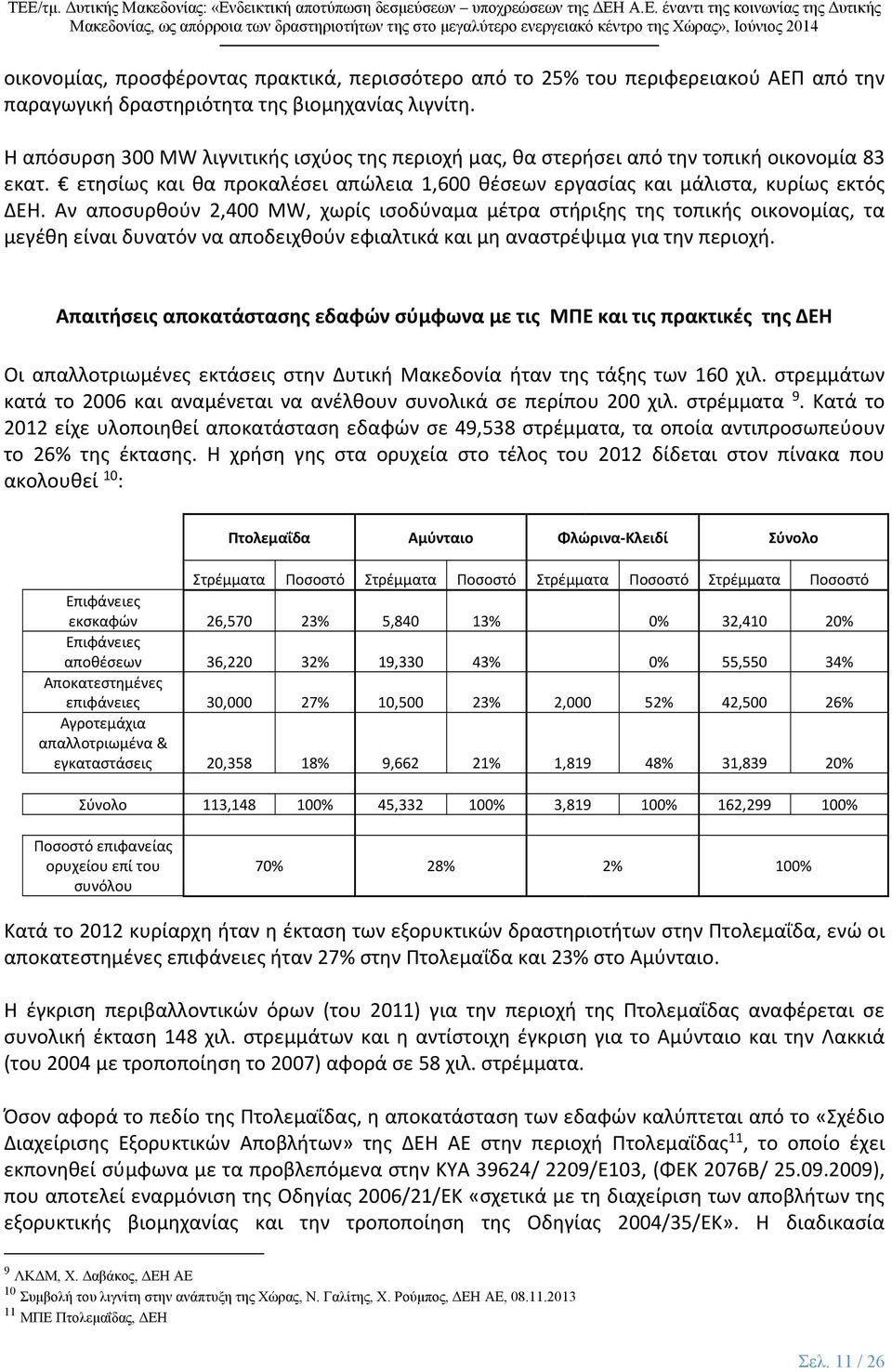 Αν αποσυρθούν 2,400 MW, χωρίς ισοδύναμα μέτρα στήριξης της τοπικής οικονομίας, τα μεγέθη είναι δυνατόν να αποδειχθούν εφιαλτικά και μη αναστρέψιμα για την περιοχή.