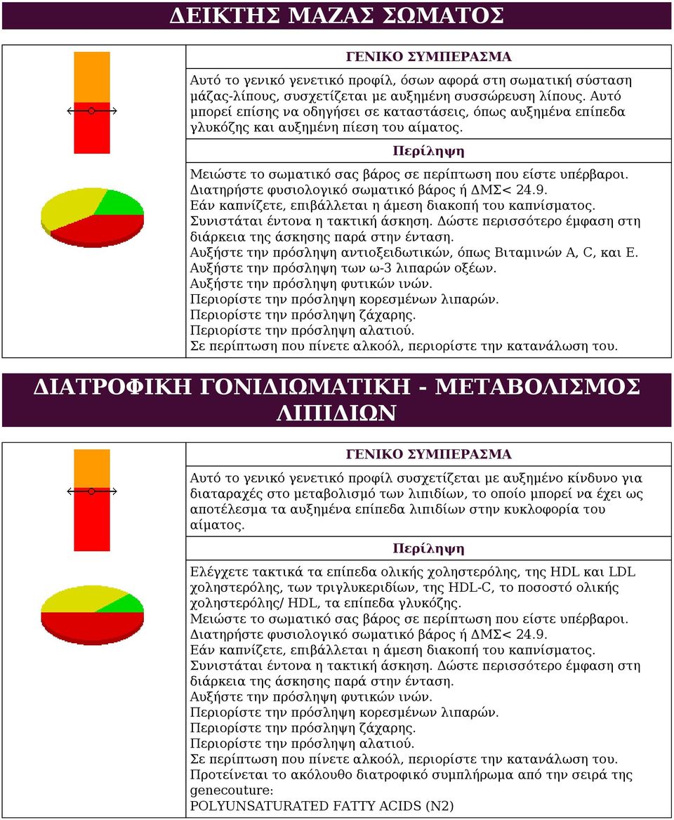 Διατηρήστε φυσιολογικό σωματικό βάρος ή ΔΜΣ< 24.9. Εάν καπνίζετε, επιβάλλεται η άμεση διακοπή του καπνίσματος. Συνιστάται έντονα η τακτική άσκηση.