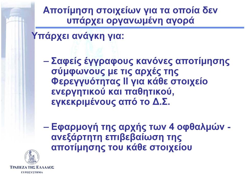 για κάθε στοιχείο ενεργητικού και παθητικού, εγκεκριμένους από το Δ.Σ.