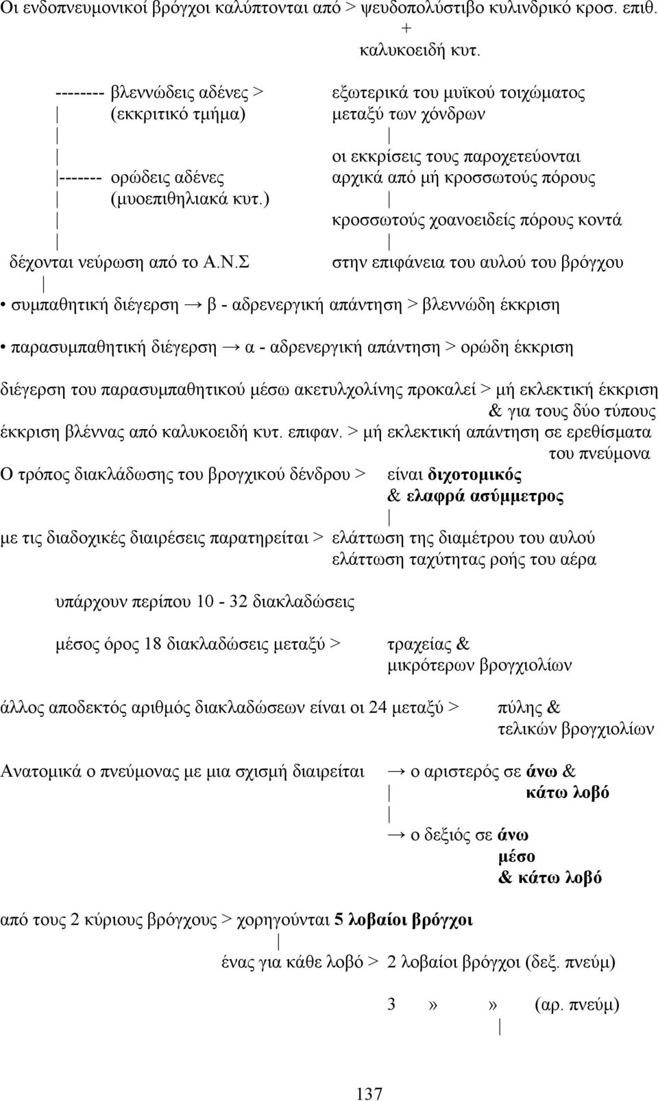 (µυοεπιθηλιακά κυτ.) κροσσωτούς χοανοειδείς πόρους κοντά δέχονται νεύρωση από το A.N.