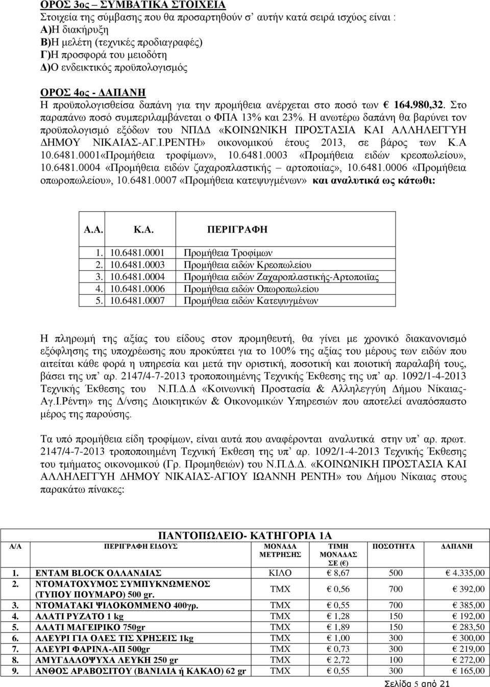 Η ανωτέρω δαπάνη θα βαρύνει τον προϋπολογισμό εξόδων του ΝΠΔΔ «ΚΟΙΝΩΝΙΚΗ ΠΡΟΣΤΑΣΙΑ ΚΑΙ ΑΛΛΗΛΕΓΓΥΗ ΔΗΜΟΥ ΝΙΚΑΙΑΣ-ΑΓ.Ι.ΡΕΝΤΗ» οικονομικού έτους 2013, σε βάρος των Κ.Α 10.6481.