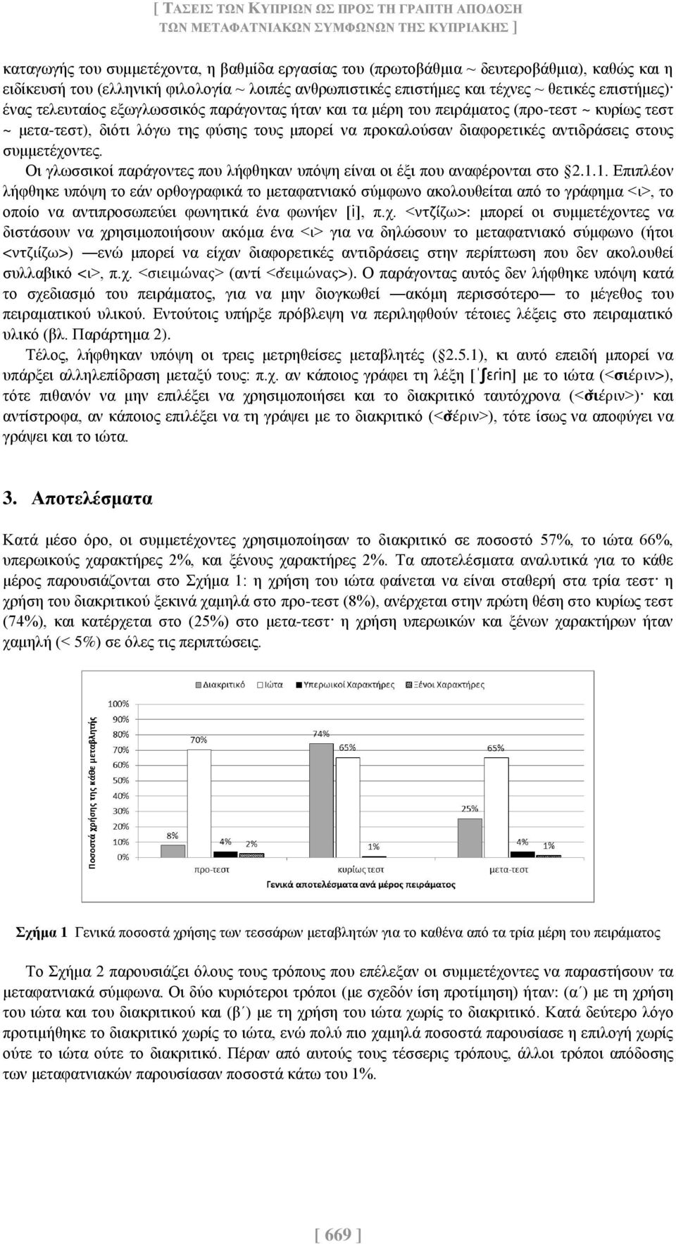 διότι λόγω της φύσης τους μπορεί να προκαλούσαν διαφορετικές αντιδράσεις στους συμμετέχοντες. Οι γλωσσικοί παράγοντες που λήφθηκαν υπόψη είναι οι έξι που αναφέρονται στο 2.1.