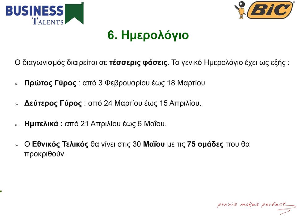 Μαρτίου Δεύτερος Γύρος : από 24 Μαρτίου έως 15 Απριλίου.