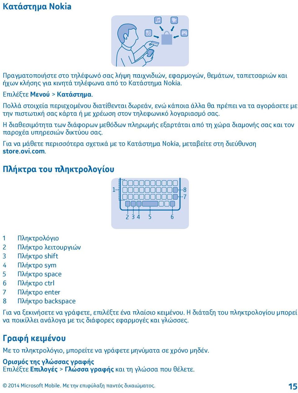 Η διαθεσιμότητα των διάφορων μεθόδων πληρωμής εξαρτάται από τη χώρα διαμονής σας και τον παροχέα υπηρεσιών δικτύου σας.