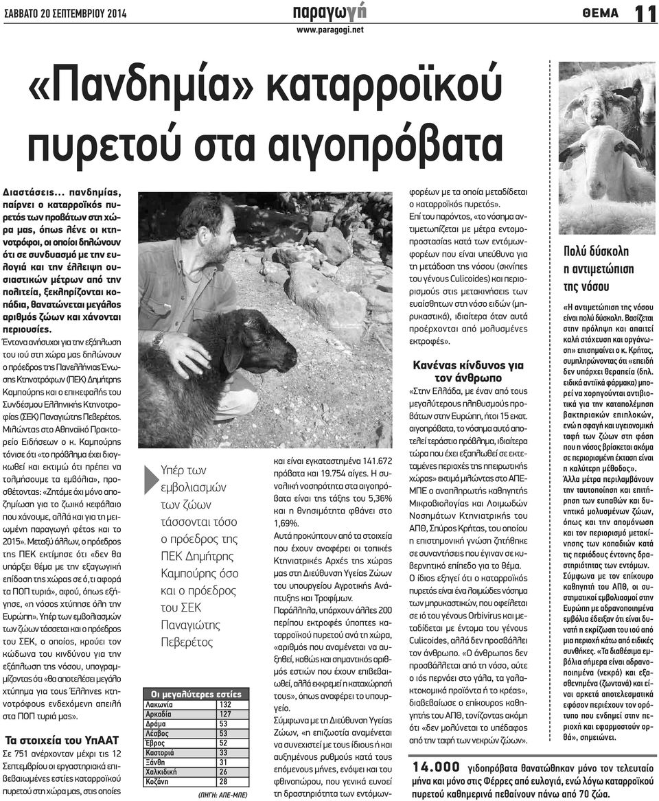 πολιτεία, ξεκληρίζονται κοπάδια, θανατώνεται μεγάλος αριθμός ζώων και χάνονται περιουσίες.