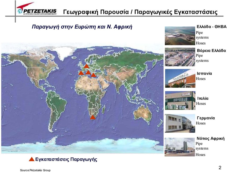 Αφρική Ελλάδα - ΘΗΒΑ Pipe systems Hoses Βόρεια Ελλάδα Pipe systems