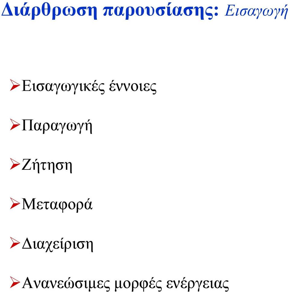 Παραγωγή Ζήτηση Μεταφορά