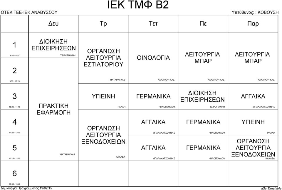 ΔΙΟΙΚΗΣΗ ΤΣΙΡΟΓΙΑΝΝΗ : - :0 : - :