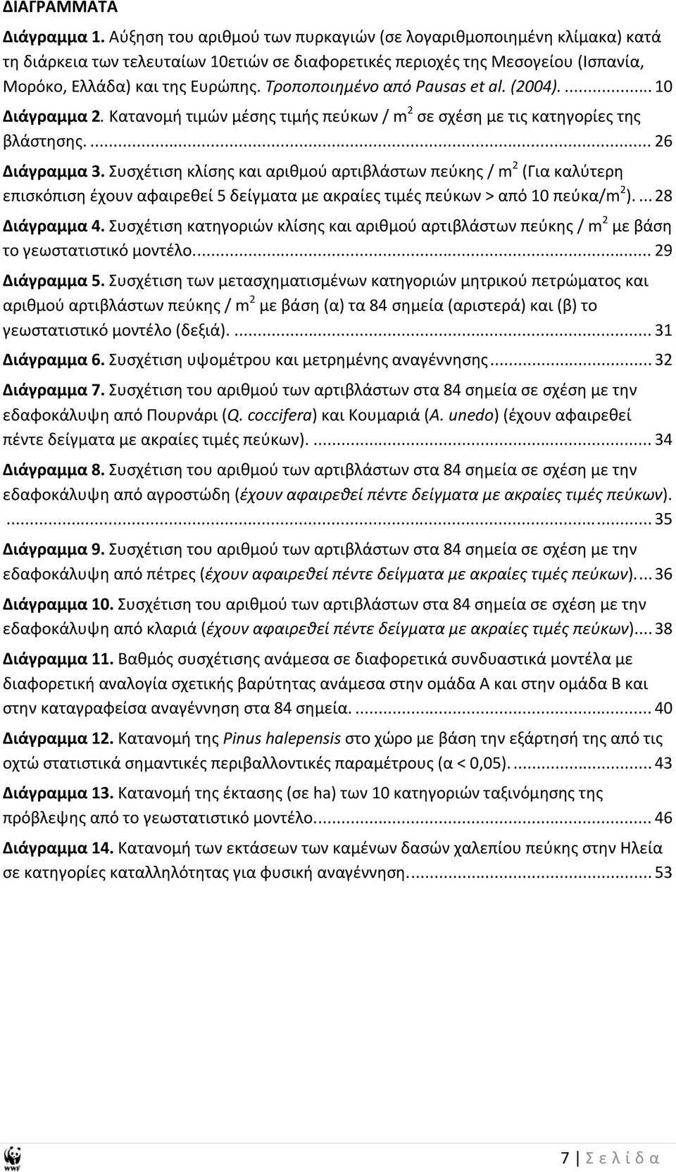 Τροποποιημένο από Pausas et al. (2004).... 10 Διάγραμμα 2. Κατανομή τιμών μέσης τιμής πεύκων / m 2 σε σχέση με τις κατηγορίες της βλάστησης.... 26 Διάγραμμα 3.