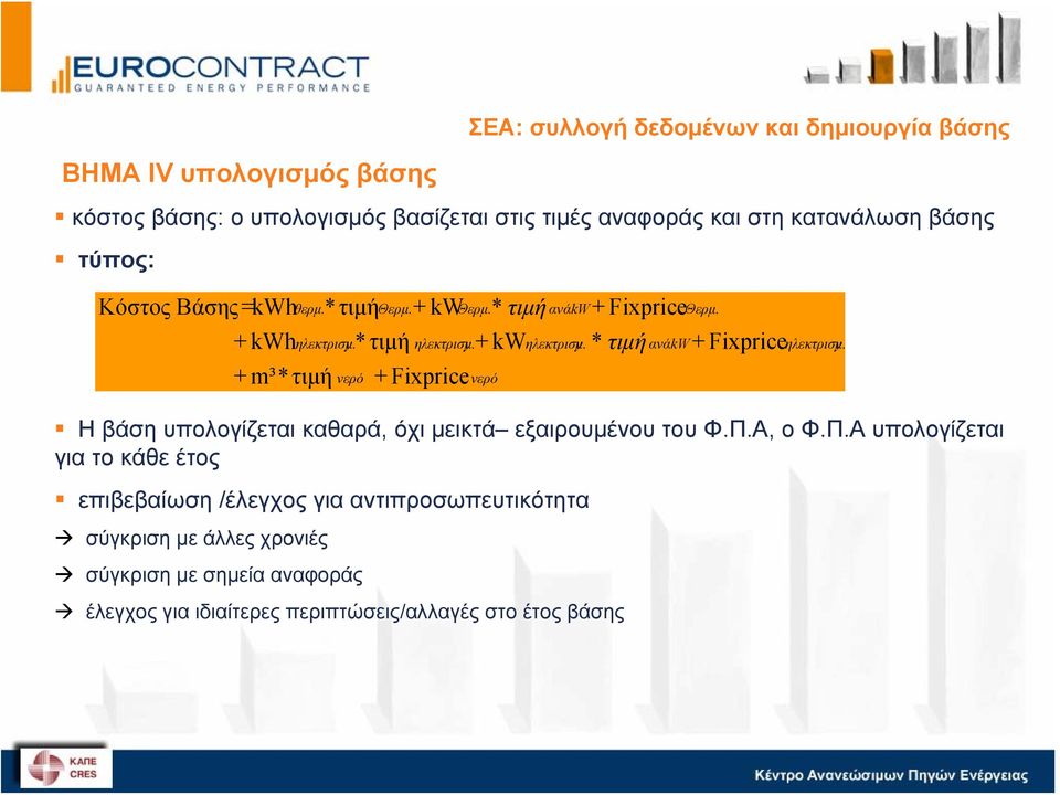 y + kw + m³*τιμή νερό + Fixpriceνερό Η βάση υπο