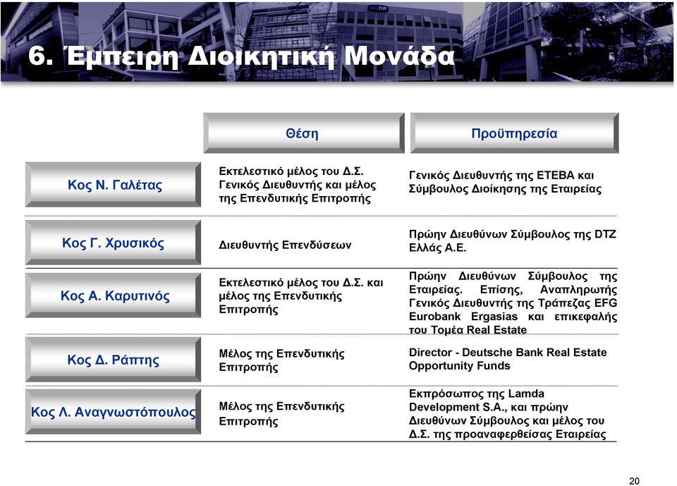 Ε. Πρώην ιευθύνων Σύµβουλος της Εταιρείας.