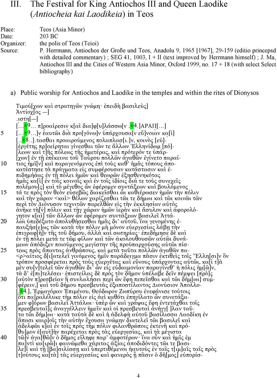 Ma, Antiochos III and the Cities of Western Asia Minor, Oxford 1999, no.