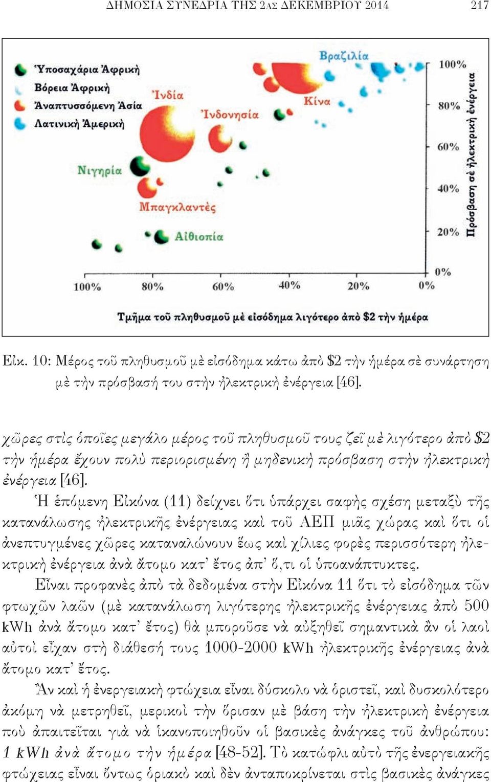 Ἡ ἑπόμενη Εἰκόνα (11) δείχνει ὅτι ὑπάρχει σαφὴς σχέση μεταξὺ τῆς κατανάλωσης ἠλεκτρικῆς ἐνέργειας καὶ τοῦ ΑΕΠ μιᾶς χώρας καὶ ὅτι οἱ ἀνεπτυγμένες χῶρες καταναλώνουν ἕως καὶ χίλιες φορὲς περισσότερη