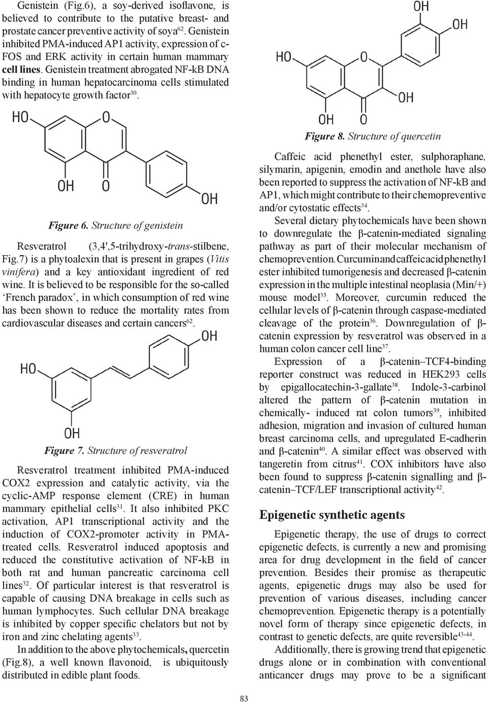 Genistein treatment abrogated NF-kB DNA binding in human hepatocarcinoma cells stimulated with hepatocyte growth factor 30. Figure 8. Structure of quercetin Figure 6.