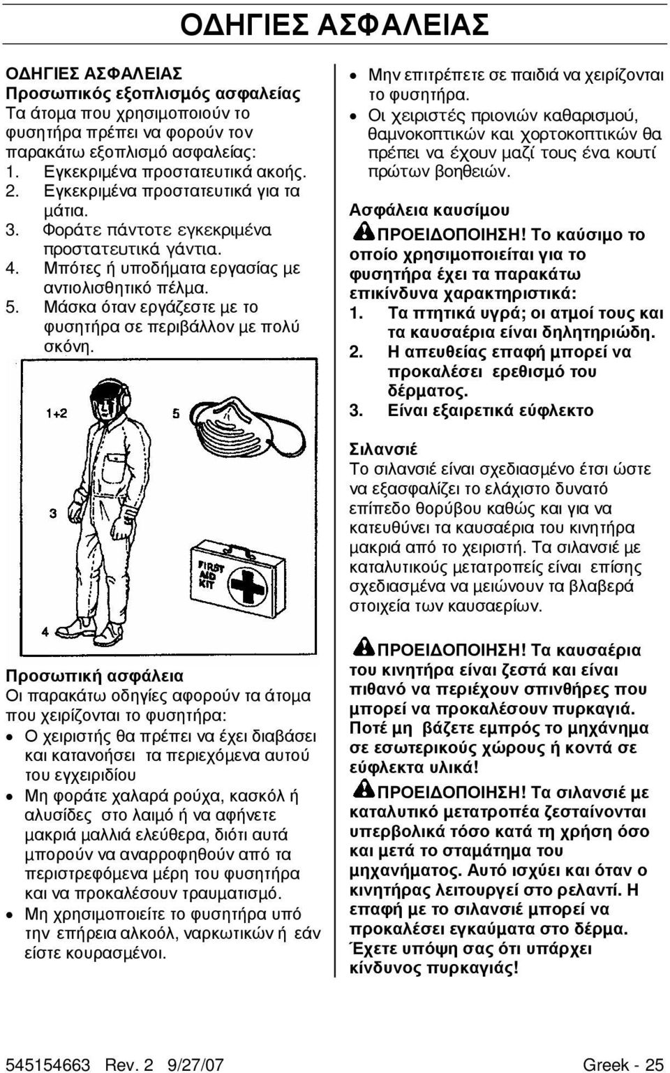 Μάσκα όταν εργάζεστε µε το φυσητήρα σε περιβάλλον µε πολύ σκόνη. Μην επιτρέπετε σε παιδιά να χειρίζονται το φυσητήρα.