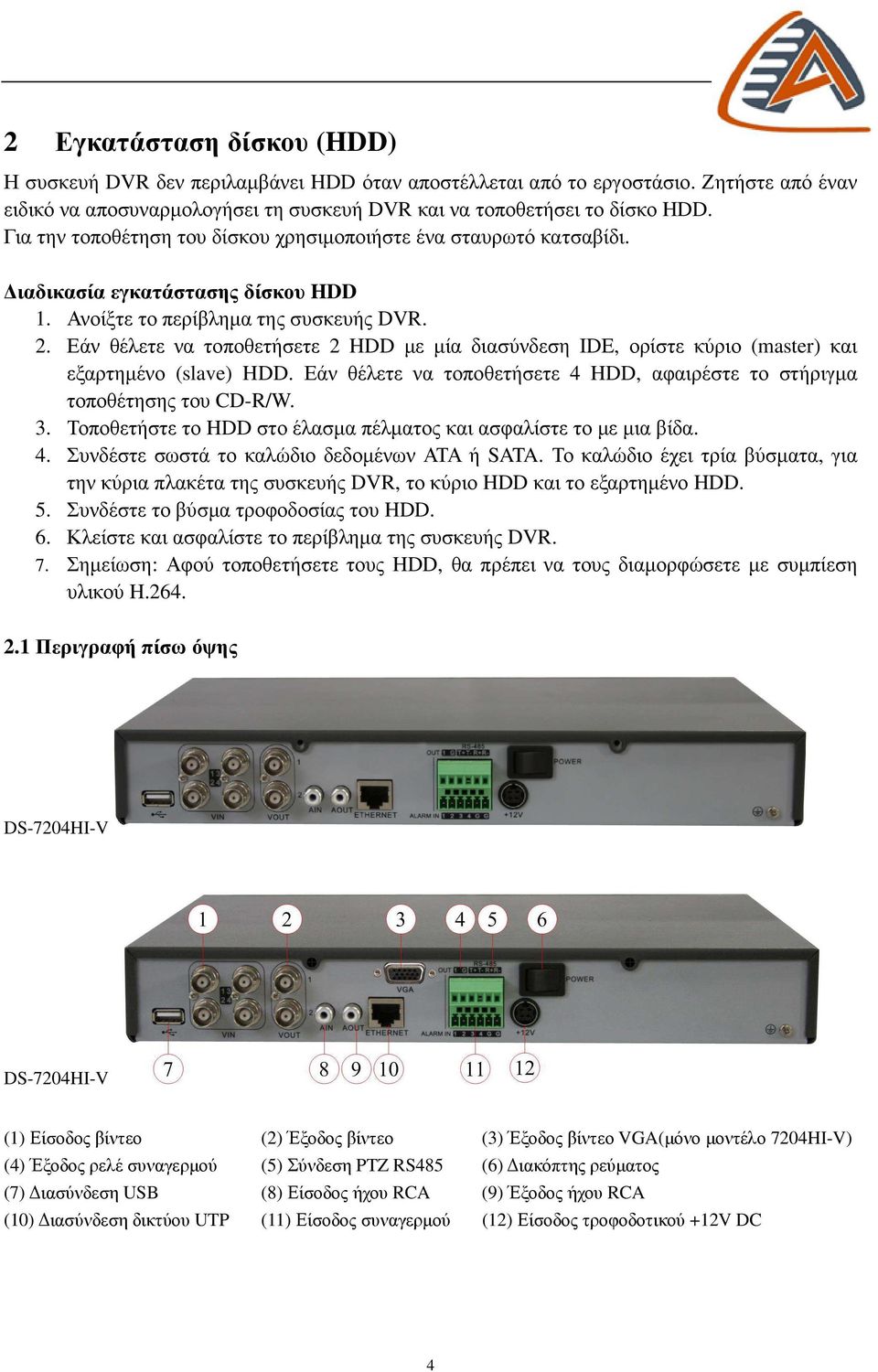 Εάν θέλετε να τοποθετήσετε 2 HDD µε µία διασύνδεση IDE, ορίστε κύριο (master) και εξαρτηµένο (slave) HDD. Εάν θέλετε να τοποθετήσετε 4 HDD, αφαιρέστε το στήριγµα τοποθέτησης του CD-R/W. 3.