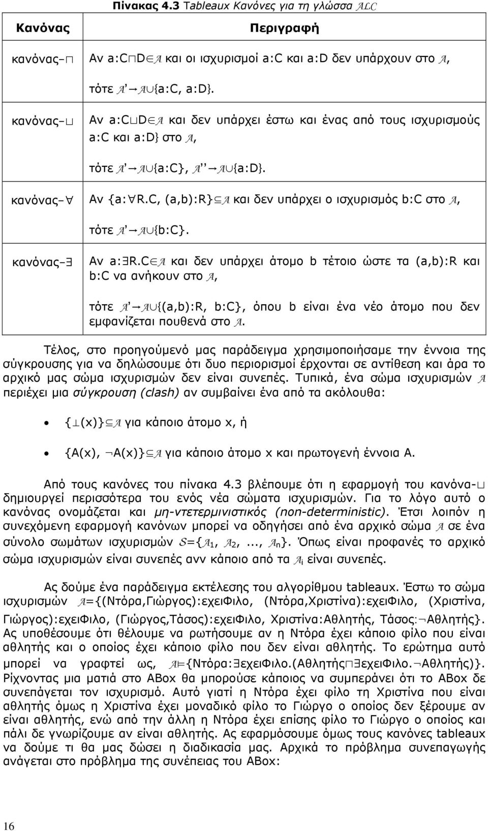 C, (a,b):r} A και δεν υπάρχει ο ισχυρισμός b:c στο A, τότε A A {b:c}. κανόνας- Αν a: R.