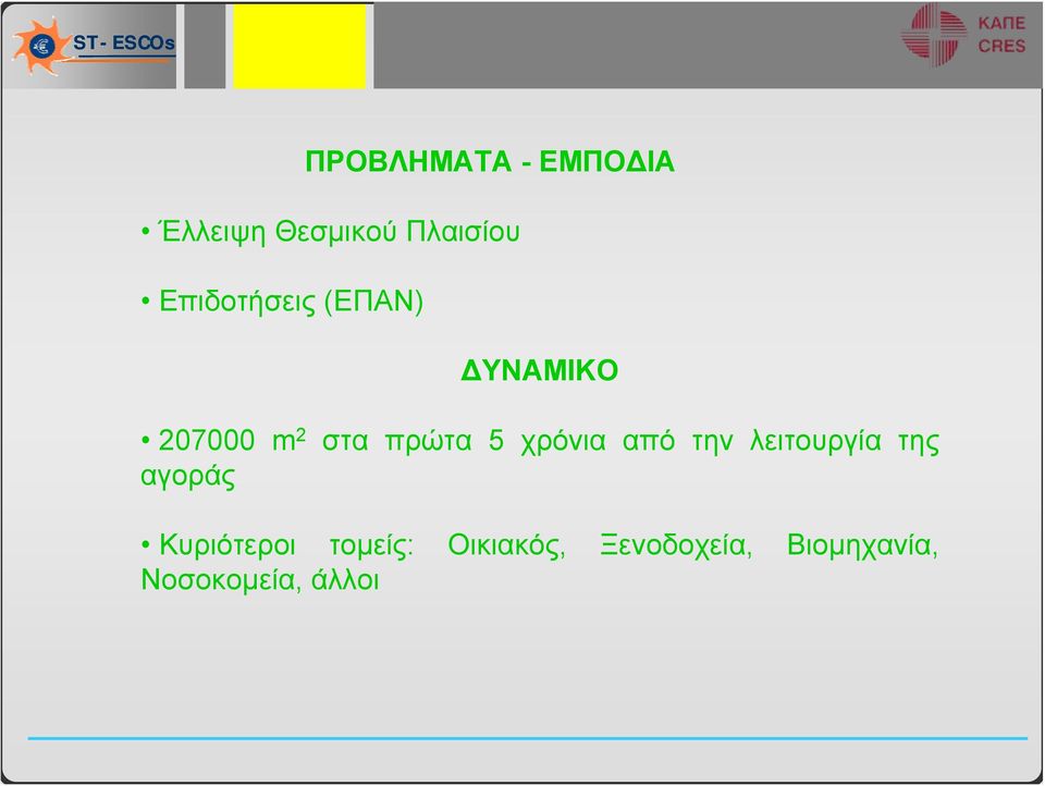 πρώτα 5 χρόνια από την λειτουργία της Κυριότεροι