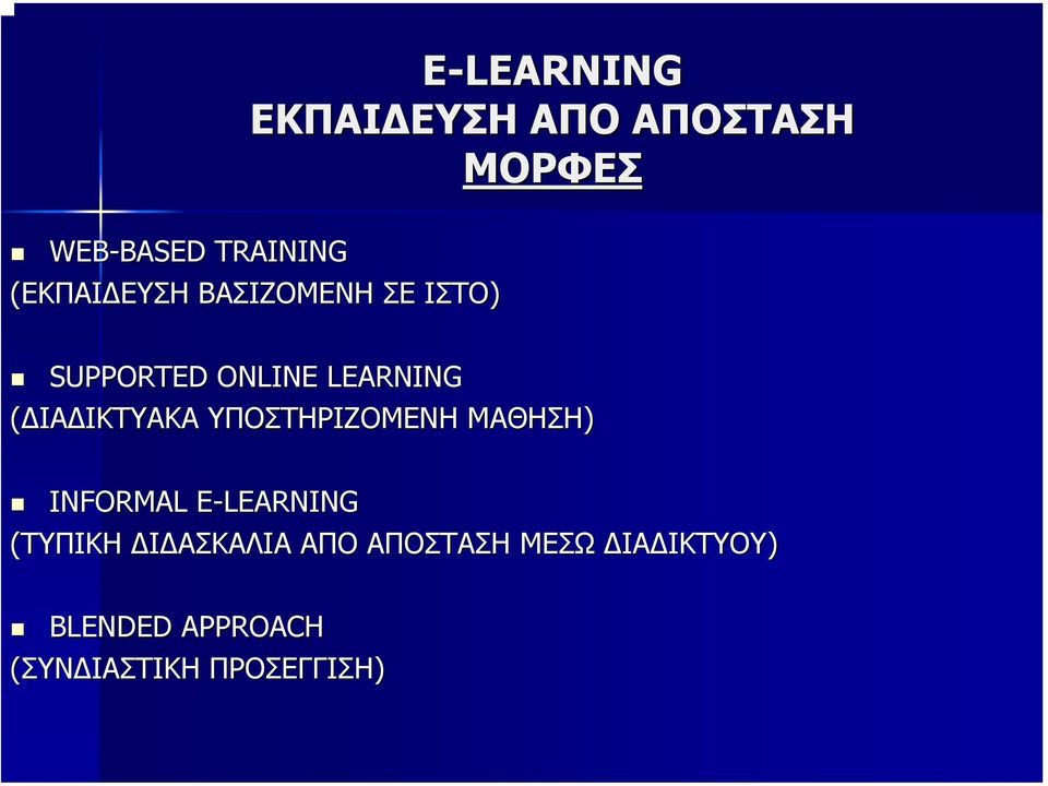 ΥΠΟΣΤΗΡΙΖΟΜΕΝΗ ΜΑΘΗΣΗ) INFORMAL E-LEARNINGE (ΤΥΠΙΚΗ Ι