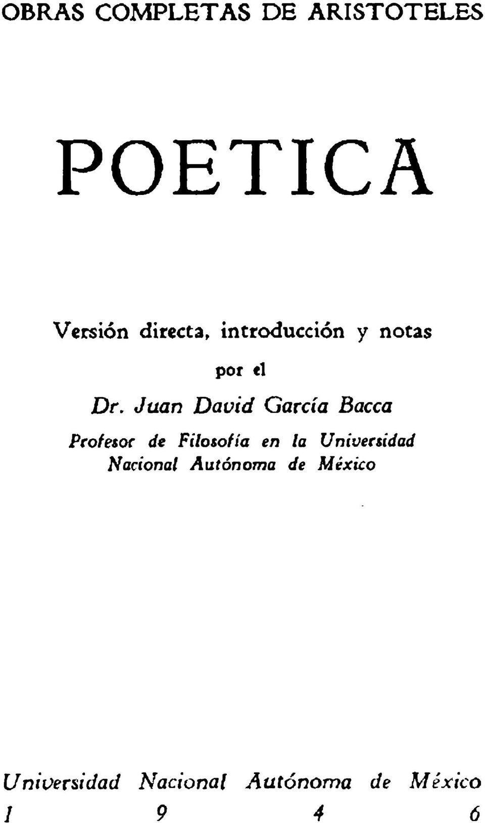 Dr. Juan David García Bacca Profesor de