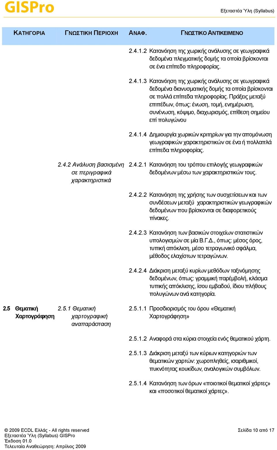 4 ημιουργία χωρικών κριτηρίων για την απομόνωση γεωγραφικών χαρακτηριστικών σε ένα ή πολλαπλά επίπεδα πληροφορίας. 2.