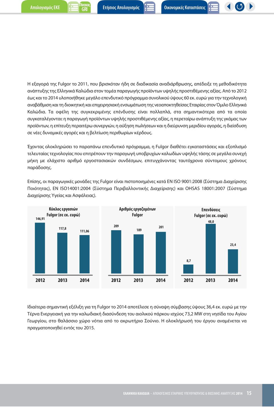 ευρώ για την τεχνολογική αναβάθμιση και τη διοικητική και επιχειρησιακή ενσωμάτωση της νεοαποκτηθείσας Εταιρίας στον Όμιλο Ελληνικά Καλώδια.