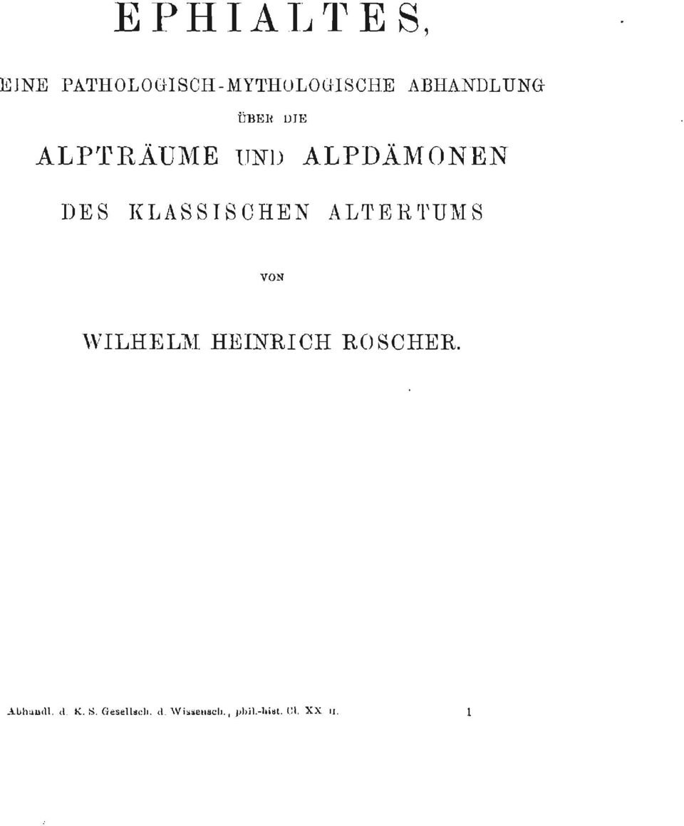 KLASSISCHEN ALTERTUMS VON WILHELM HEINRICH ROSCHER.