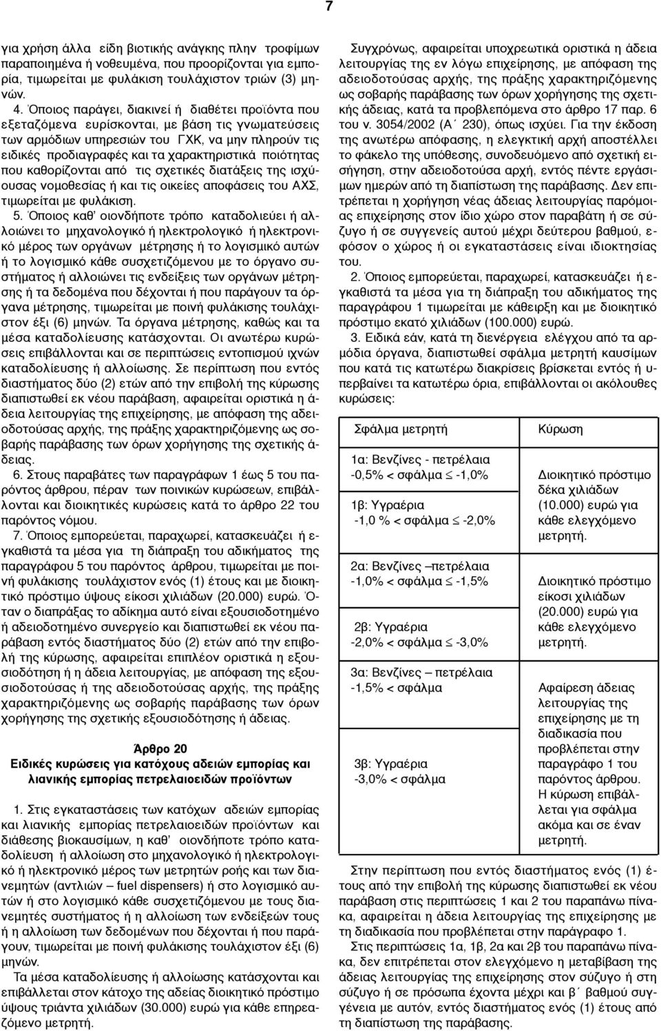 ποιότητας που καθορίζονται από τις σχετικές διατάξεις της ισχύουσας νοµοθεσίας ή και τις οικείες αποφάσεις του ΑΧΣ, τιµωρείται µε φυλάκιση. 5.