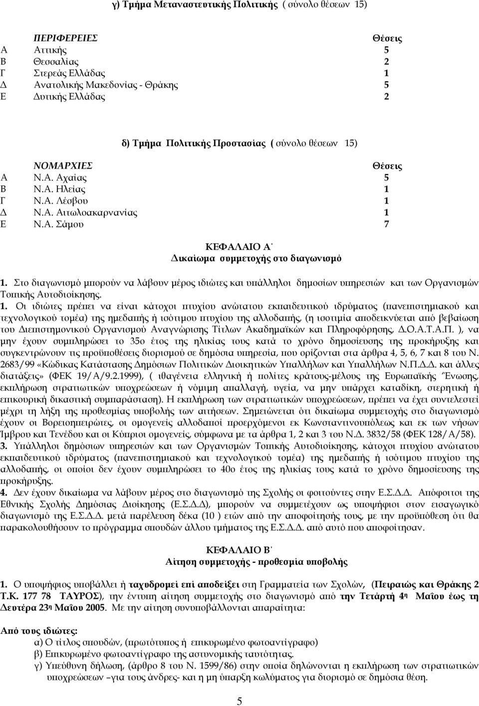 Στο διαγωνισµό µπορούν να λάβουν µέρος ιδιώτες και υπάλληλοι δηµοσίων υπηρεσιών και των Οργανισµών Τοπικής Αυτοδιοίκησης. 1.