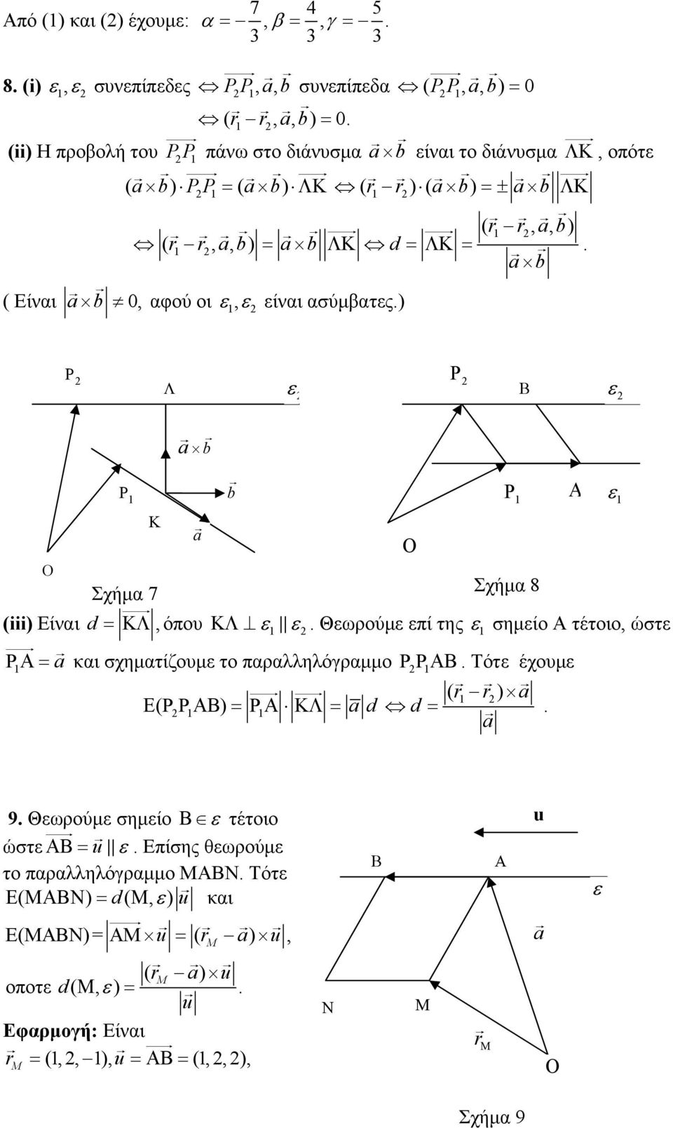 ( Είναι 0, αφού οι, ίναι ασύμβατς.) Ρ Λ Ρ Β Ρ Κ Σχήμα 7 Σχήμα 8 (iii) Είναι d =ΚΛ, όπου ΚΛ. Θωρούμ πί της σημίο τέτοιο, ώστ P = και σχηματίζουμ το παραλληλόγραμμο PPΒ.