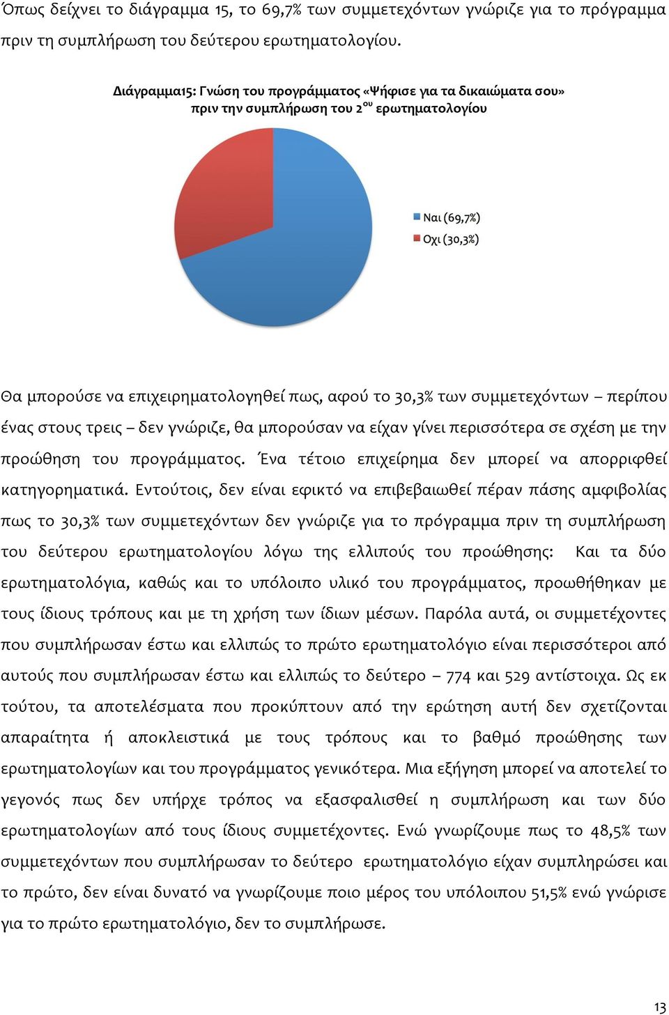 στους τρεις δεν γνώριζε, θα μπορούσαν να είχαν γίνει περισσότερα σε σχέση με την προώθηση του προγράμματος. Ένα τέτοιο επιχείρημα δεν μπορεί να απορριφθεί κατηγορηματικά.