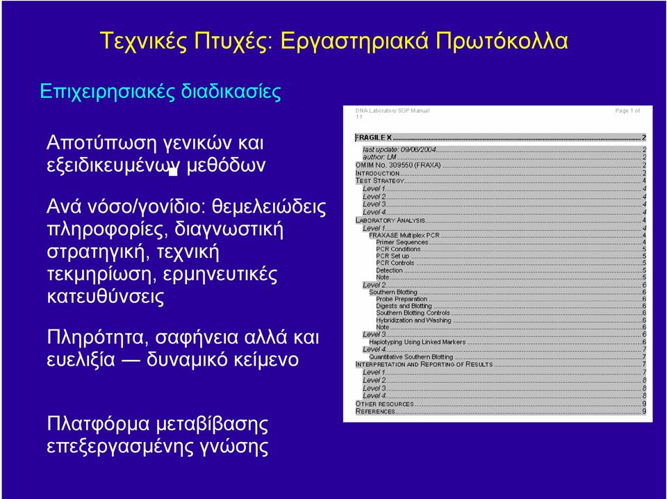 διαγνωστική στρατηγική, τεχνική τεκµηρίωση, ερµηνευτικές κατευθύνσεις Πληρότητα,