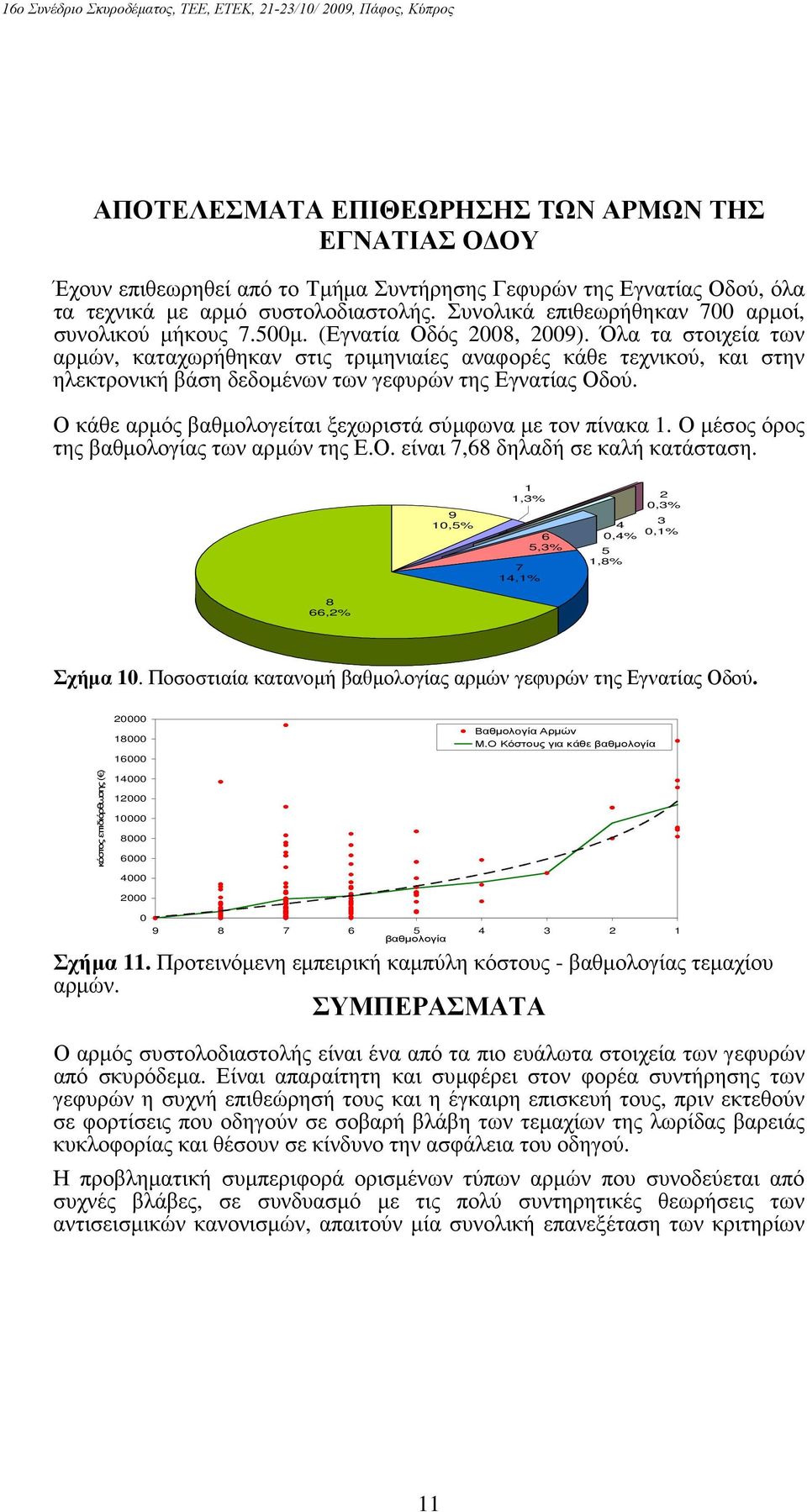 Όλα τα στοιχεία των αρµών, καταχωρήθηκαν στις τριµηνιαίες αναφορές κάθε τεχνικού, και στην ηλεκτρονική βάση δεδοµένων των γεφυρών της Εγνατίας Οδού.