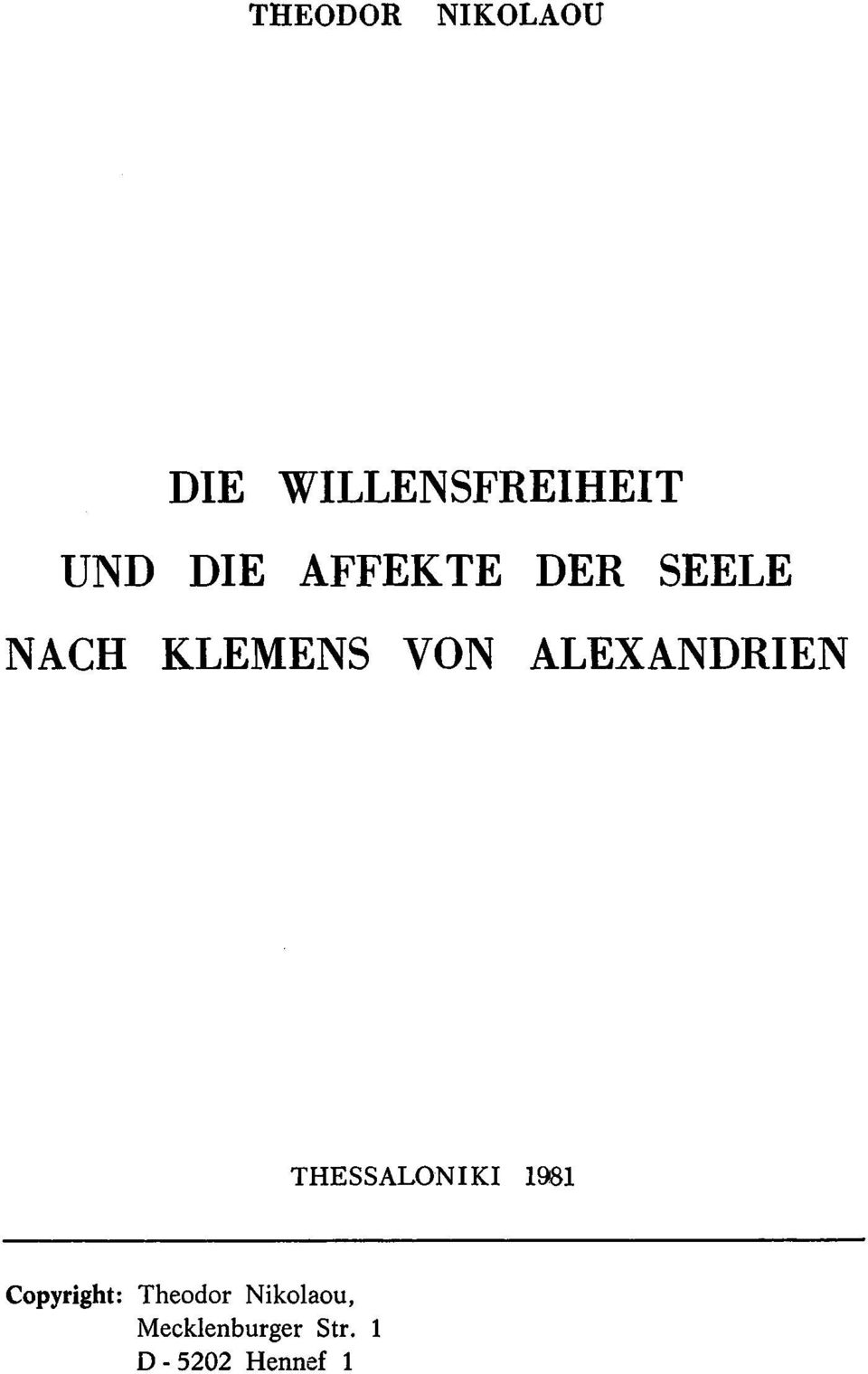 ALEXANDRIEN THESSALONIKI 1961 Copyright: