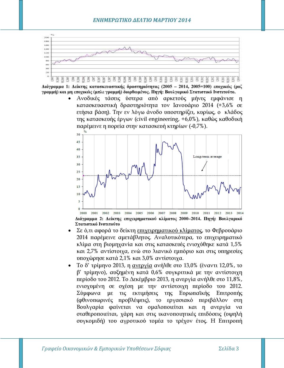 Την εν λόγω άνοδο υ οστηρίζει, κυρίως, ο κλάδος της κατασκευής έργων (civil engineering, +6,0%), καθώς καθοδική αρέµεινε η ορεία στην κατασκευή κτηρίων (-0,7%).