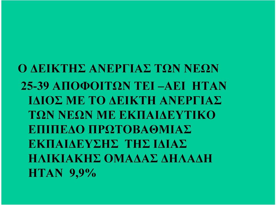 ΝΕΩΝ ΜΕ ΕΚΠΑΙΔΕΥΤΙΚΟ ΕΠΙΠΕΔΟ ΠΡΩΤΟΒΑΘΜΙΑΣ