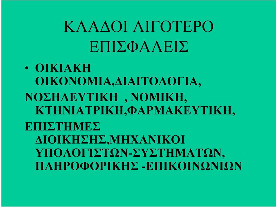 ΚΤΗΝΙΑΤΡΙΚΗ,ΦΑΡΜΑΚΕΥΤΙΚΗ, ΕΠΙΣΤΗΜΕΣ