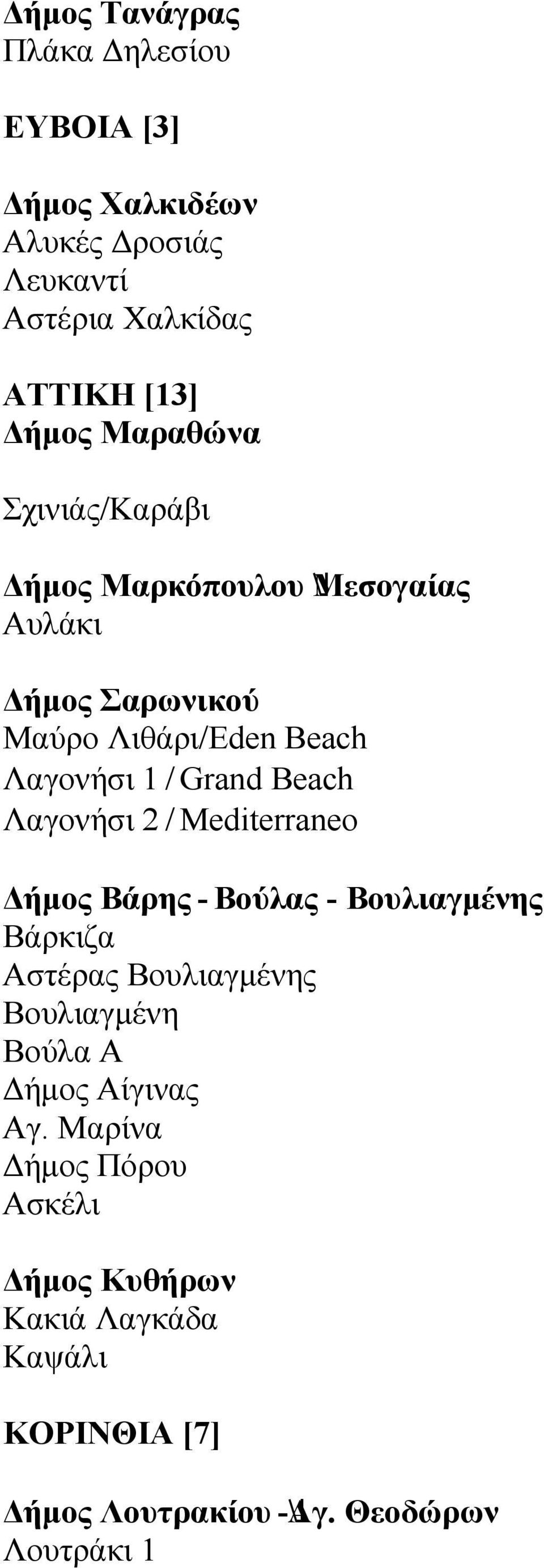 Beach Λαγονήσι 2 / Mediterraneo Δήμος Βάρης - Βούλας - Βουλιαγμένης Βάρκιζα Αστέρας Βουλιαγμένης Βουλιαγμένη Βούλα A