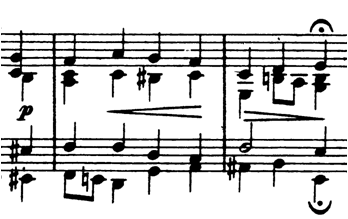 Διάγραμμα 1. Ερμηνεία της αρμονικής μακροδομής του Choral από το έργο του J. Brahms, Motet Es ist das Heil uns kommen her, Op. 29, No.