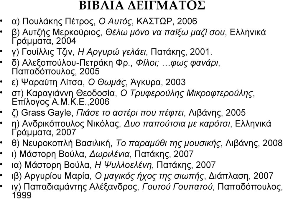 ίλογος Α.Μ.Κ.Ε.