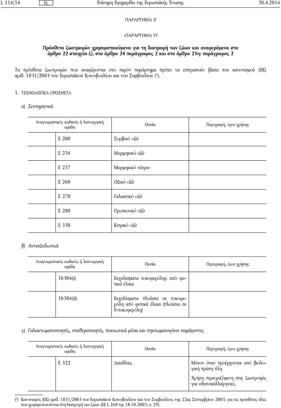 31/2003 του Ευρωπαϊκού Κοινοβουλίου και του Συμβουλίου ( 1 