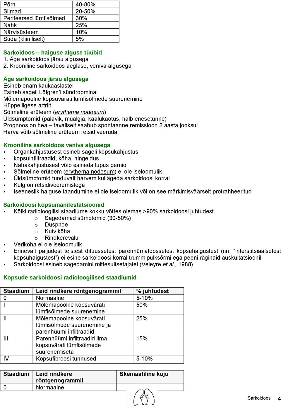 Hüppeliigese artriit Sõlmeline erüteem (erythema nodosum) Üldsümptomid (palavik, müalgia, kaalukaotus, halb enesetunne) Prognoos on hea tavaliselt saabub spontaanne remissioon 2 aasta jooksul Harva