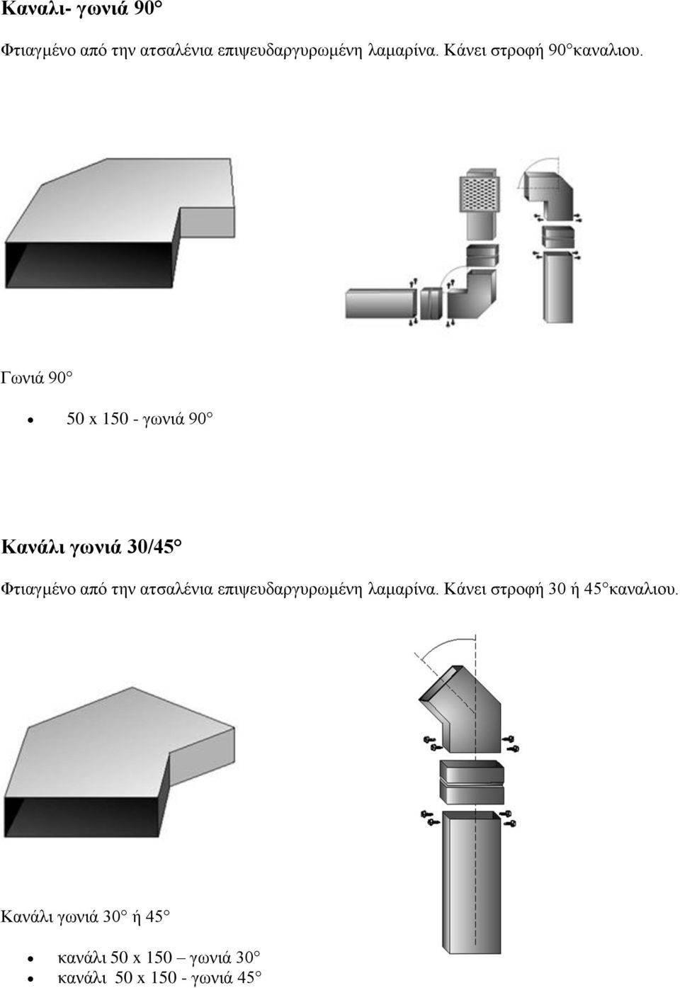 Γωνιά 90 50 x 150 - γωνιά 90 Κανάλι γωνιά 30/45 Φτιαγμένο από την ατσαλένια