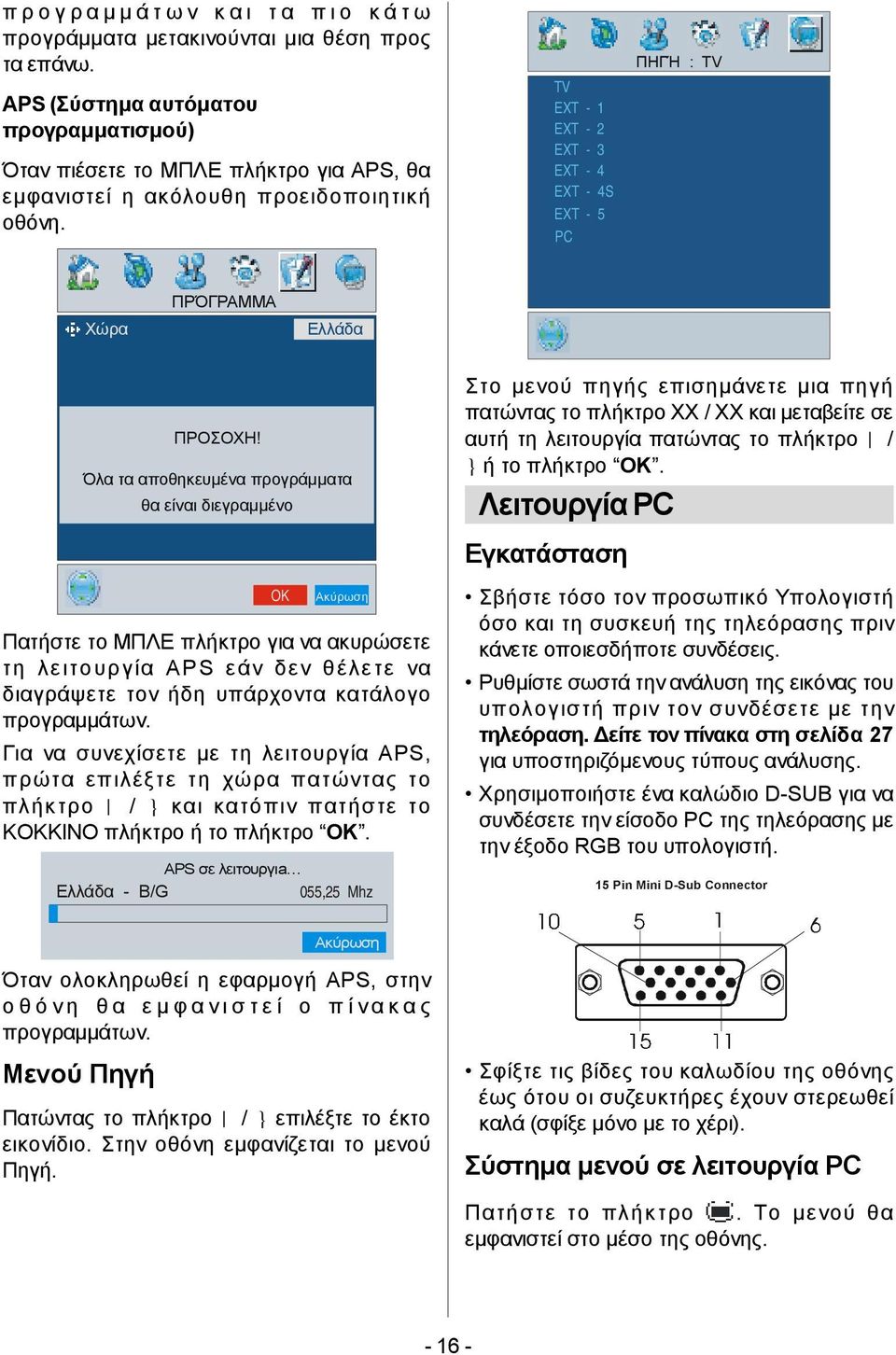 TV EXT - 1 EXT - 2 EXT - 3 EXT - 4 EXT - 4S EXT - 5 PC ΠΗΓΉ : TV Χώρα ΠΡΌΓΡΑΜΜΑ Ελλάδα ΠΡΟΣΟΧΗ!