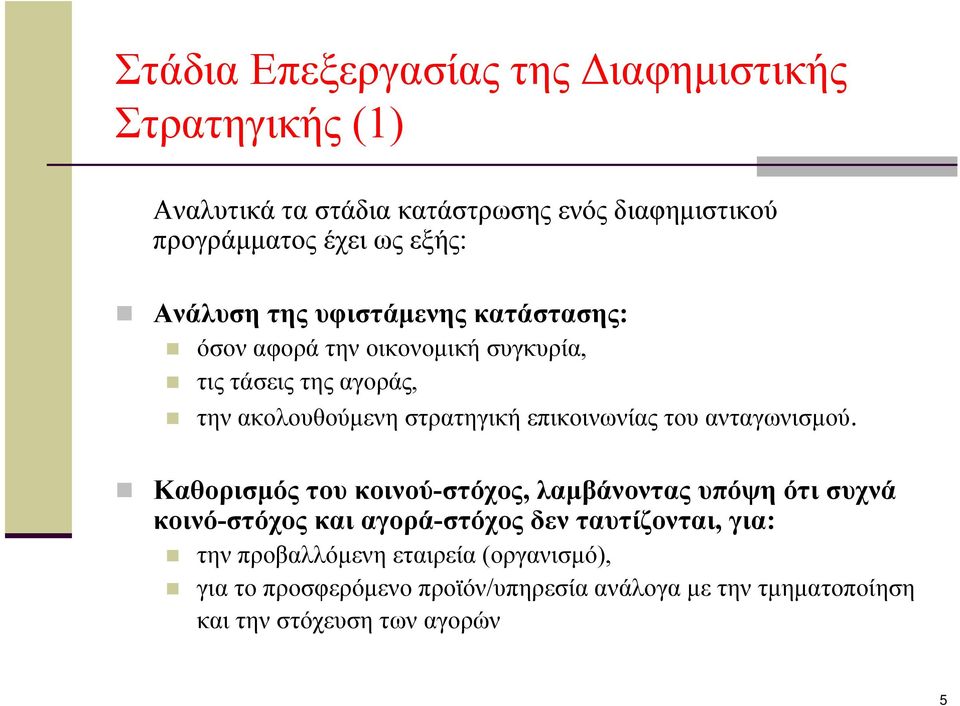 επικοινωνίας του ανταγωνισμού.